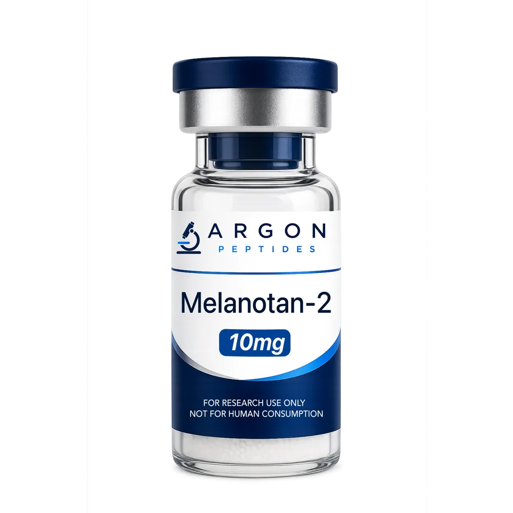 Melanotan 2 10mg research vial — Argon Vials, 99.1% HPLC purity